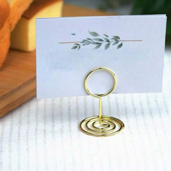 3 Piece Mini Table Number Photo Menu Holders Gold - Picture 3 of 5